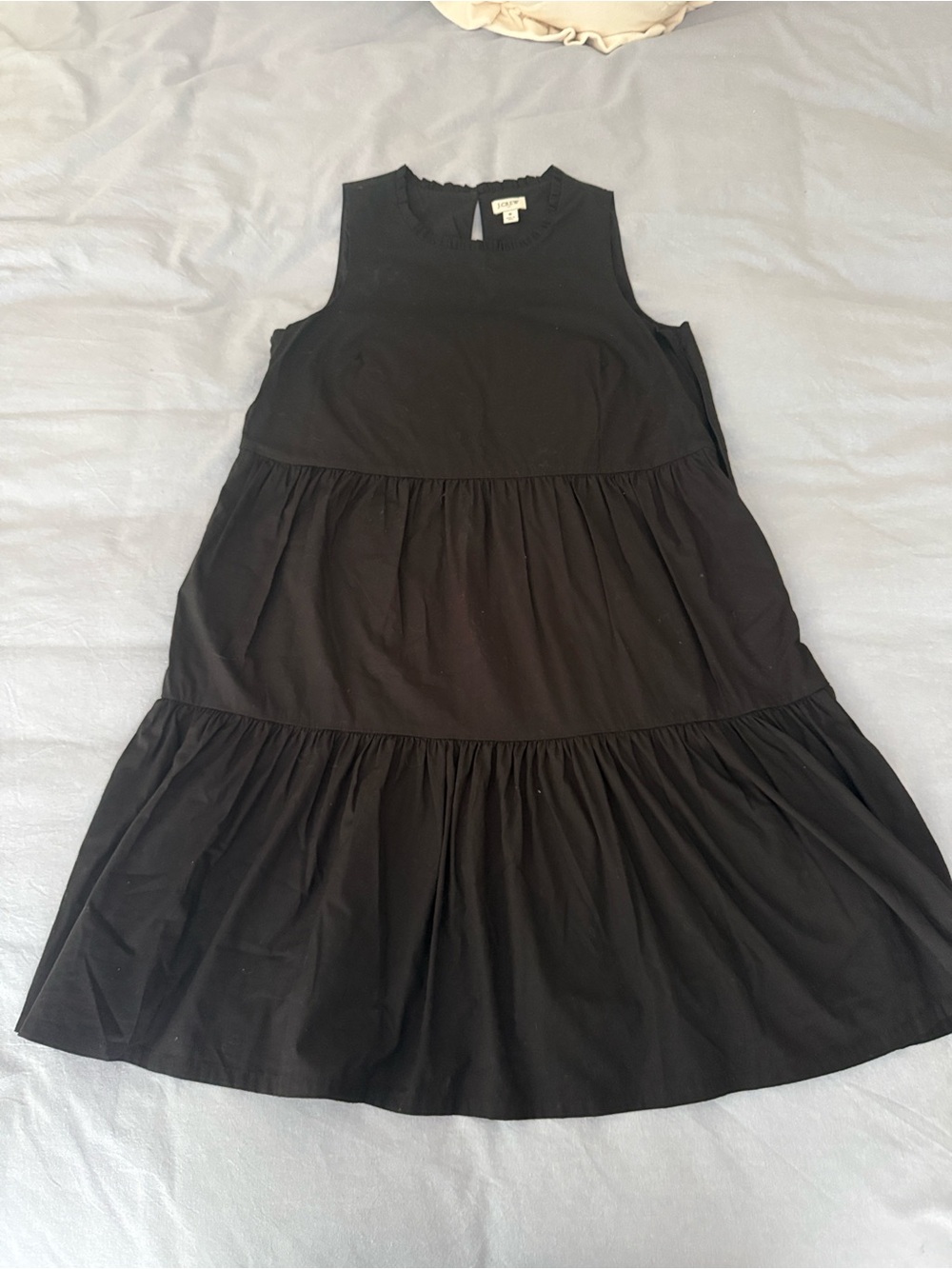 J. Crew Black Sleeveless Tiered Casual Dress